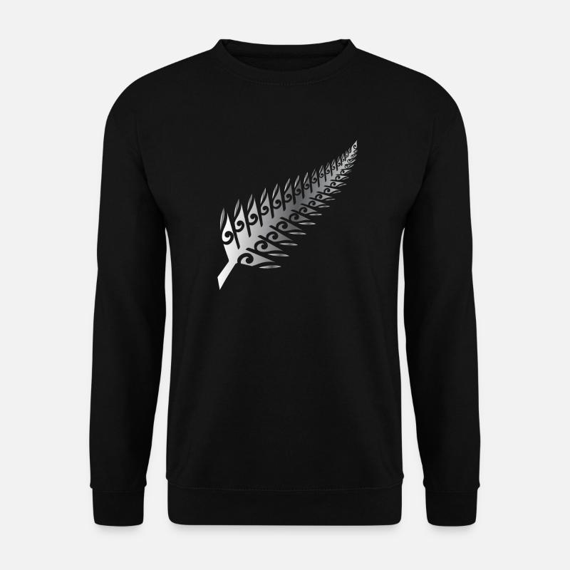 Silberfarn Neuseeland Maori Stil - Geschenkidee - Unisex Pullover - Schwarz