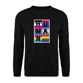 Human Human - Unisex Sweatshirt - black - Front - Alina (178cm) & Michal (187cm)