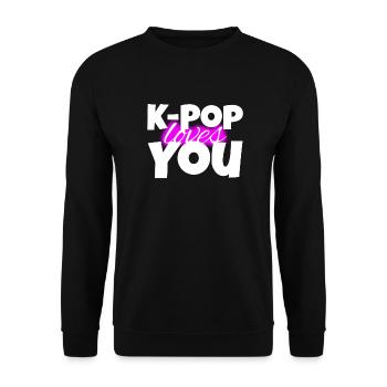 K-Pop Loves You - Geschenk - Bias - Army - Korea - Unisex Pullover - Schwarz - Vorne - Alina (178cm) & Michal (187cm)