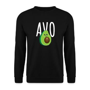 Avocado Avo Partner Paar Freunde - Geschenkidee - Unisex Pullover - Schwarz - Vorne - Alina (178cm) & Michal (187cm)