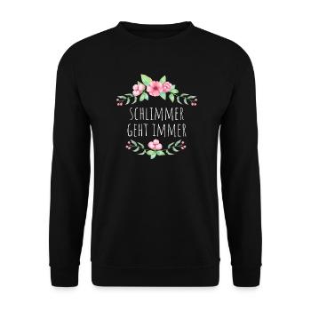 Schlimmer geht immer - Unisex Pullover - Schwarz - Vorne - Alina (178cm) & Michal (187cm)