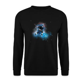 Eishockey Spieler Illustration Winter Sport Kunst - Unisex Pullover - Schwarz - Vorne - Alina (178cm) & Michal (187cm)