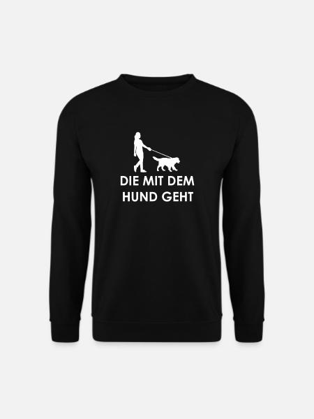 Die mit dem Hund geht - Unisex Pullover - Schwarz