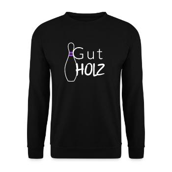 gut holz bowling kegel hobby geschenkidee geschenk - Unisex Pullover - Schwarz - Vorne - Alina (178cm) & Michal (187cm)