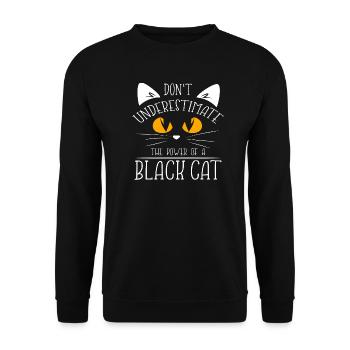 Schwarze Katze Haustier Katze Tierliebe Haupt - Unisex Pullover - Schwarz - Vorne - Alina (178cm) & Michal (187cm)