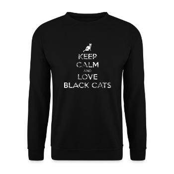 Schwarze Katzen - Unisex Pullover - Schwarz - Vorne - Alina (178cm) & Michal (187cm)