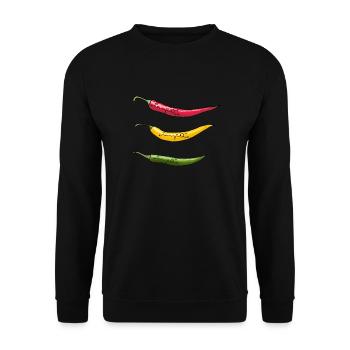 Capsaicin Chili Pods - Unisex Sweatshirt - black - Front - Alina (178cm) & Michal (187cm)