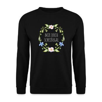 Mir doch scheißegal - Unisex Pullover - Schwarz - Vorne - Alina (178cm) & Michal (187cm)