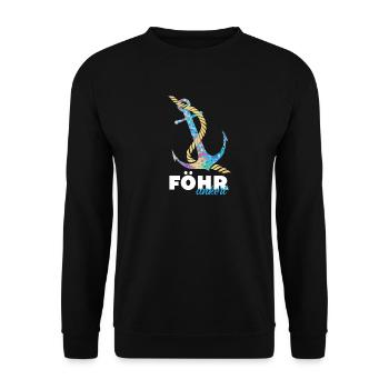 Föhrankert Föhr Foehr Anker Nordsee Nordseeinsel - Unisex Pullover - Schwarz - Vorne - Alina (178cm) & Michal (187cm)