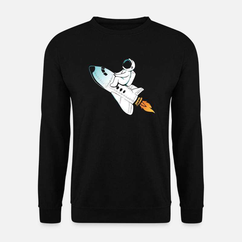 Rakete Astronaut zum Mond - Unisex Pullover - Schwarz