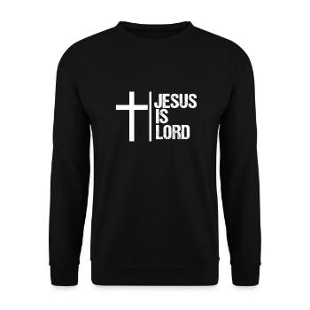 Jesus is Lord - Unisex Sweatshirt - black - Front - Alina (178cm) & Michal (187cm)
