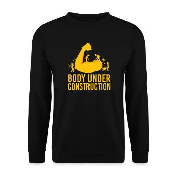 Bodybuilder Body Under Construction - Idée cadeau - Sweat-shirt Unisexe - noir - Devant - Alina (178cm) & Michal (187cm)