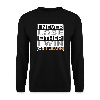 Win Winner Learn Experience Gift Idea Gift - Unisex Sweatshirt - black - Front - Alina (178cm) & Michal (187cm)