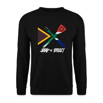 bbq < braai - Unisex Sweatshirt - black - Front - Alina (178cm) & Michal (187cm)