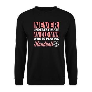 Handball Ball Hände werfen Ziel Geschenk - Unisex Pullover - Schwarz - Vorne - Alina (178cm) & Michal (187cm)