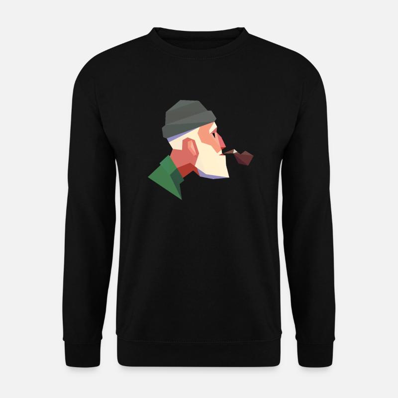 Mann mit Pfeife - Unisex Pullover - Schwarz