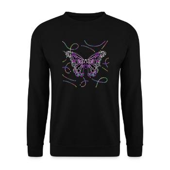 Schmetterling - Unisex Pullover - Schwarz - Vorne - Alina (178cm) & Michal (187cm)