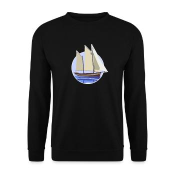 Segelyach der Traum unter den Booten und Segelboot - Unisex Pullover - Schwarz - Vorne - Alina (178cm) & Michal (187cm)