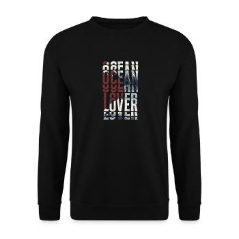 Ocean sea waves - Unisex Sweatshirt - black - Front - Alina (178cm) & Michal (187cm)