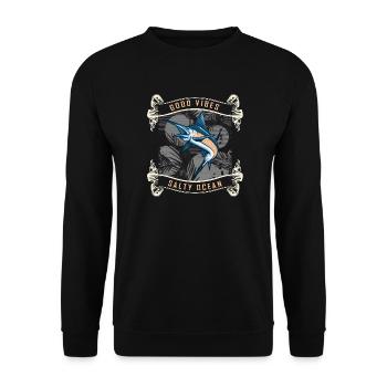 Pêcheur de pêche en mer - Sweat-shirt Unisexe - noir - Devant - Alina (178cm) & Michal (187cm)