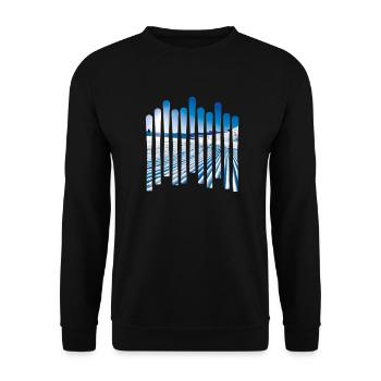Ski Piste auf Skier Shirt - Unisex Pullover - Schwarz - Vorne - Alina (178cm) & Michal (187cm)