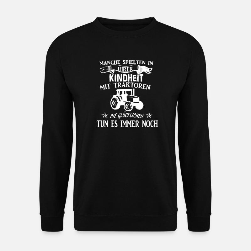 Bauer Landwirt Traktor Spruch Geschenkidee - Unisex Pullover - Schwarz