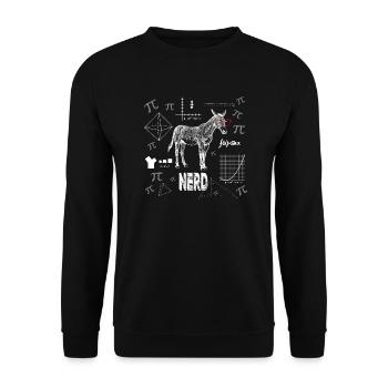 Chemise d'âne cheval nerd math bookworm nerdyT - Sweat-shirt Unisexe - noir - Devant - Alina (178cm) & Michal (187cm)