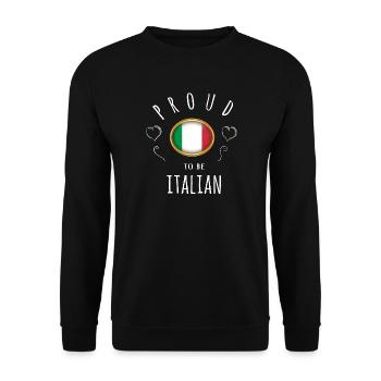 Italy Pride Italian Italia Tee Shirt Gift - Unisex Sweatshirt - black - Front - Alina (178cm) & Michal (187cm)