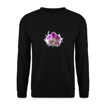 Orchids - Unisex Sweatshirt - black - Front - Alina (178cm) & Michal (187cm)