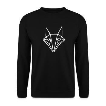 Ein Fuchs aus Origami gefaltet - Unisex Pullover - Schwarz - Vorne - Alina (178cm) & Michal (187cm)