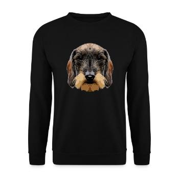 dackel3 2 - Unisex Pullover - Schwarz - Vorne - Alina (178cm) & Michal (187cm)