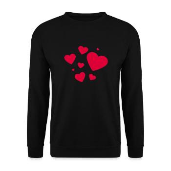 little heart - Unisex Sweatshirt - black - Front - Alina (178cm) & Michal (187cm)