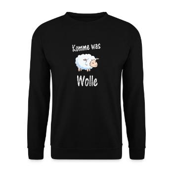 Komme was Wolle - Unisex Pullover - Schwarz - Vorne - Alina (178cm) & Michal (187cm)