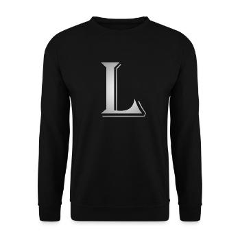 L for funny - Unisex Sweatshirt - black - Front - Alina (178cm) & Michal (187cm)