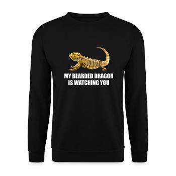 Mon dragon barbe vous regarde - Sweat-shirt Unisexe - noir - Devant - Alina (178cm) & Michal (187cm)