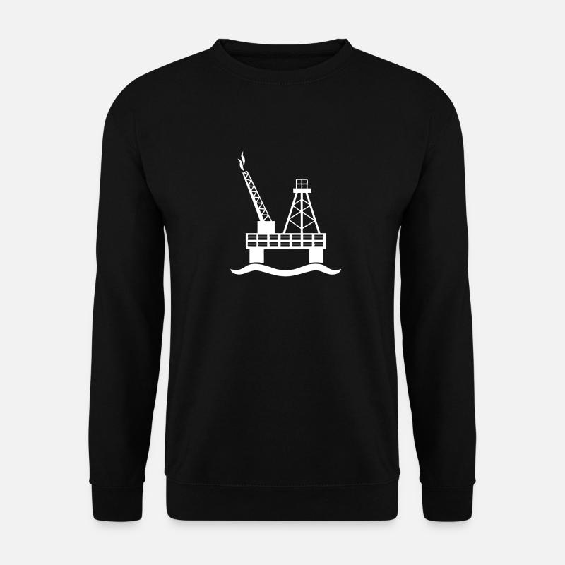 Ein Bohrinsel im Meer - Unisex Pullover - Schwarz