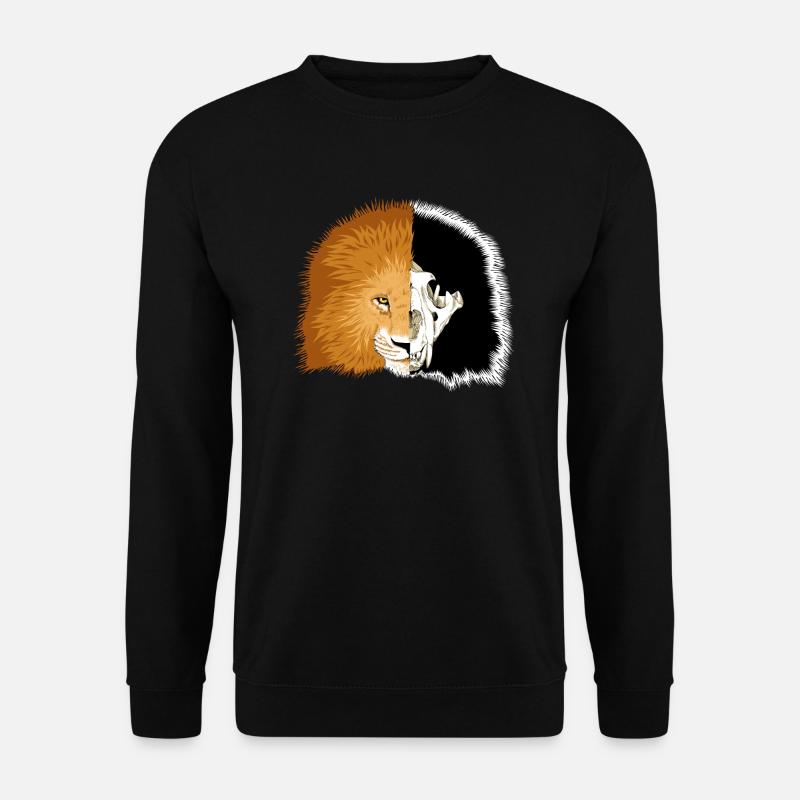 Löwe mit Skull Fade - Unisex Pullover - Schwarz