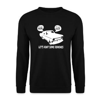 Let's hunt down a few demons - Unisex Sweatshirt - black - Front - Alina (178cm) & Michal (187cm)