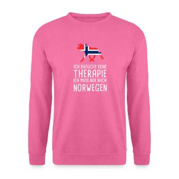 Pas de thérapie Je dois aller en Norvège Vacances Voyage - Sweat-shirt Unisexe - rose - Devant