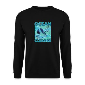 Ocean Cleaner Umweltschutz Taucher - Unisex Pullover - Schwarz - Vorne - Alina (178cm) & Michal (187cm)