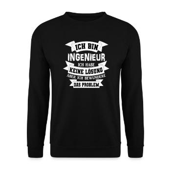 Ingenieur Geschenkidee - Unisex Pullover - Schwarz - Vorne - Alina (178cm) & Michal (187cm)