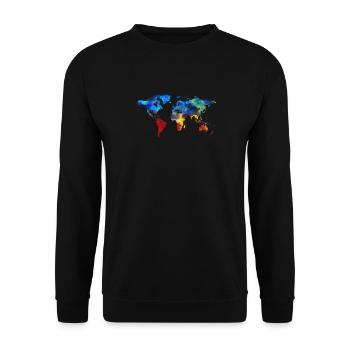 world, peace, love, freedom, harmony, gift, color - Unisex Pullover - Schwarz - Vorne - Alina (178cm) & Michal (187cm)
