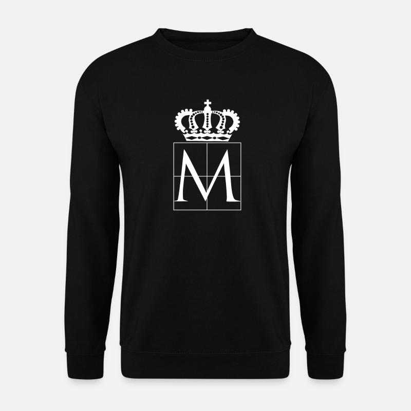 Buchstabe M mit Krone - Unisex Pullover - Schwarz