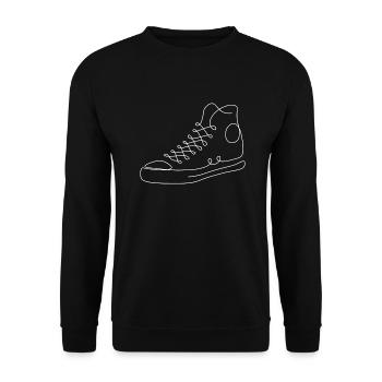 cool sneaker urban shoe illustration - Unisex Sweatshirt - black - Front - Alina (178cm) & Michal (187cm)