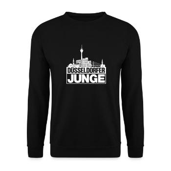Dusseldorf boy Weiss Dusseldorf gift - Unisex Sweatshirt - black - Front - Alina (178cm) & Michal (187cm)