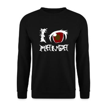 J'adore les mangas - Sweat-shirt Unisexe - noir - Devant - Alina (178cm) & Michal (187cm)