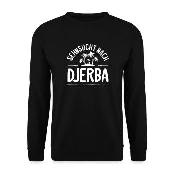 Sehnsucht nach Djerba Insel Liebe Geschenk - Unisex Pullover - Schwarz - Vorne - Alina (178cm) & Michal (187cm)