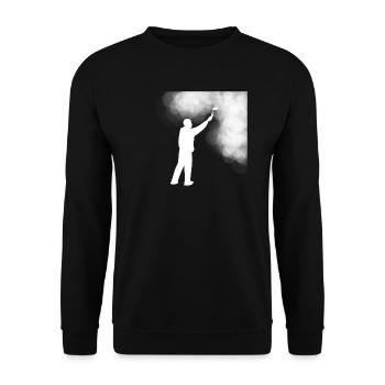 Ein Maler mit weißer Farbe - Unisex Pullover - Schwarz - Vorne - Alina (178cm) & Michal (187cm)