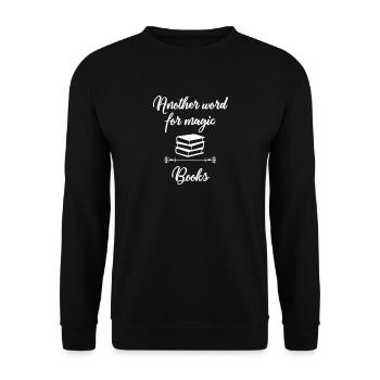 Another word for Magic Books gift - Unisex Sweatshirt - black - Front - Alina (178cm) & Michal (187cm)