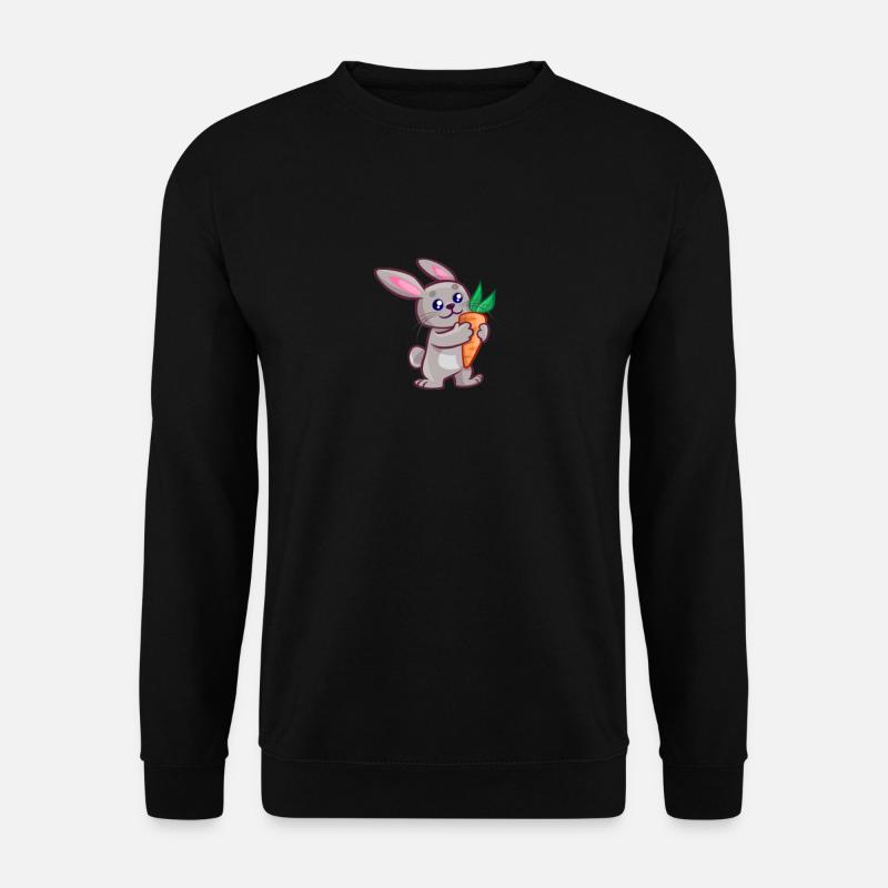 Mignon lapin avec une carotte - Sweat-shirt Unisexe - noir